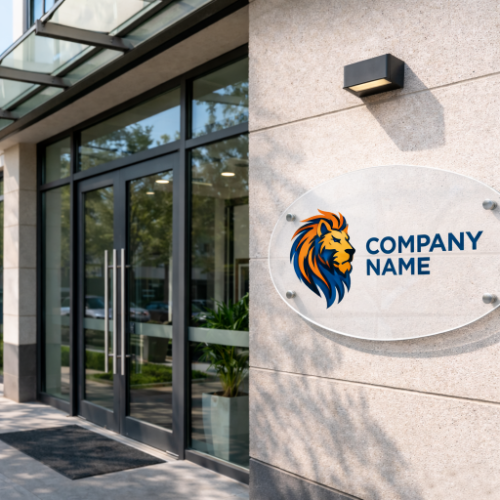 Targa in plexiglas per uffici o studi professionali Formato 30x40 ovale